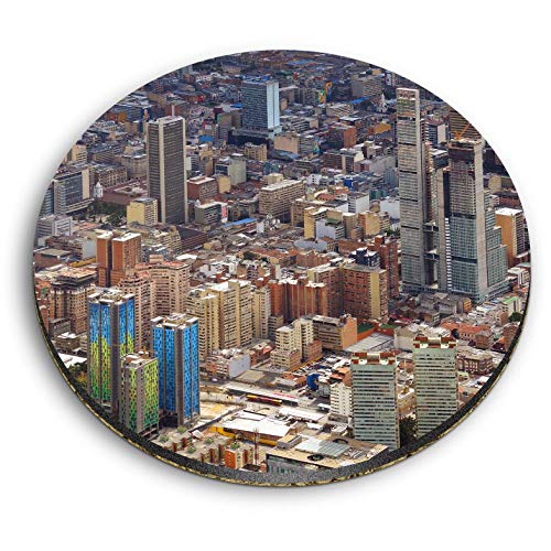 Destination Vinyl ltd - Imanes redondos de MDF - Paisaje urbano de la ciudad de Bogotá Colombia para oficina, gabinete y pizarra, pegatinas magnéticas, 21271