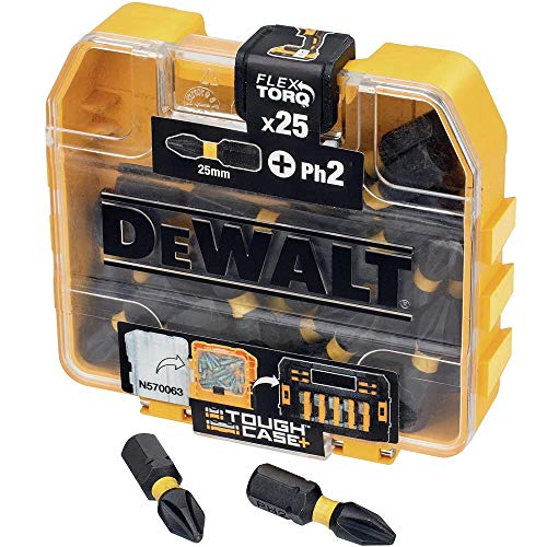 Dewalt DT70555T-QZ DT70555T-QZ-Juego de 25 Puntas IMPACT TORSION Ph2 25mm, Único