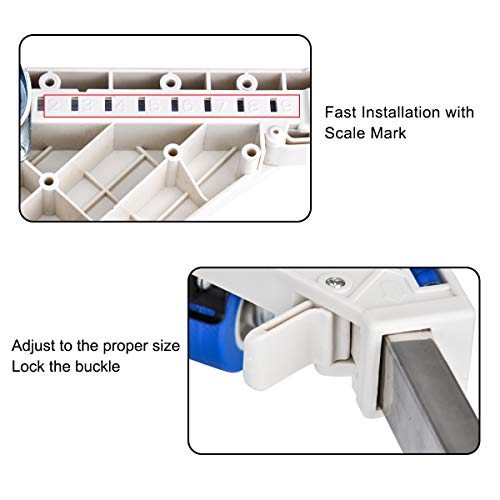 Dewel Base Móvil Ajustable 44.8~69cm para Lavadora Multifuncional con 4 Ruedas Giratorias Dobles de Goma Soporte para Lavadora, Secadora y Refrigerador,360°Giración