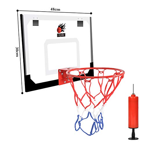 Dewel Canasta Baloncesto ,Tablero de pared de baloncesto para Oficina y casa (Incluyendo Inflador y dos Pelotas)