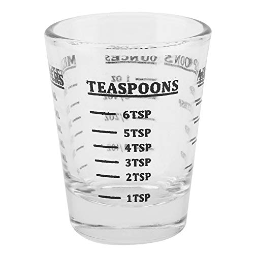 Dewin Taza medidora OZ - Taza medidora de Vidrio pequeño, oz/ml/cucharadita/Cucharada, 4 Escalas 1ounce 30ml Herramienta de Cocina