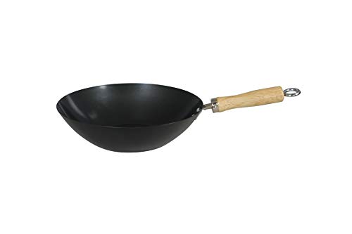 Dexam Swift - Wok Antiadherente (30 cm, Acero al Carbono), Color Negro