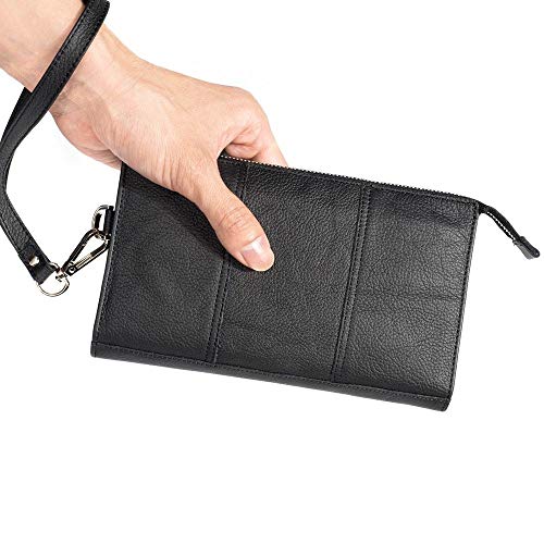 DFV mobile - Funda Piel Natural Nuevo Diseño Bolso de Mano para Motorola Moto G4 Play (Affinity) - Negra