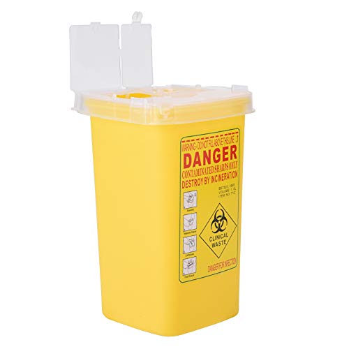 DGTRHTED Contenedor de Objetos punzantes - Tatuaje Material médico médico Contenedores de Material punzante Peligro biológico Eliminación de Agujas 1L Tamaño Caja de residuos (Color : Yellow)