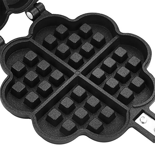 DGTRHTED Hierro para gofres - Forma de corazón Cocina para el hogar Gas Antiadherente Fabricante de Waffles Molde Molde Placa de prensado Herramienta para Hornear