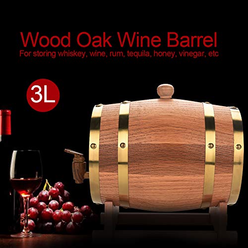 DGTRHTED Oak Barrel - Vintage Wood Oak Wood Wood Barrel para Cerveza Whiskey Rum Port, Oak Envejecimiento Barrel (tamaño : 3L)