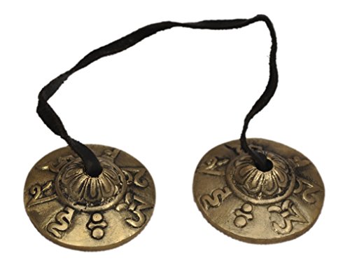 Dharma Store - Platillos tibetanos Tingsha (pequeños), Om Mani Padme Hum