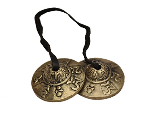 Dharma Store - Platillos tibetanos Tingsha (pequeños), Om Mani Padme Hum