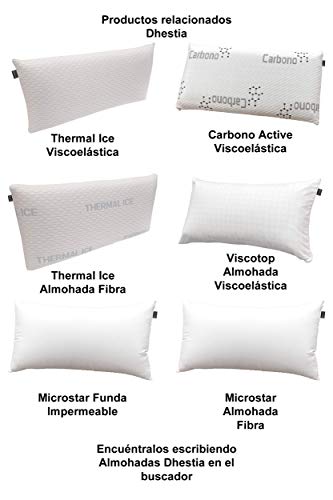 DHestia Hostelería - Almohada Núcleo de Fibra Hueca Siliconada y Funda de 100% Microfibra (Pack 2 uds 75 cm)