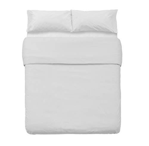 DHestia Hostelería - Funda Nórdica para Edredón Blanca Hotel 50% Algodón 50% Poliéster (230x240 cm - Cama 135)