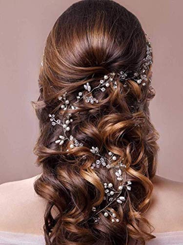 Diadema para novia, 3 unidades, de cristal, con perlas plateadas, estilo vintage, para mujeres y niñas en bodas, fiestas o eventos casuales, accesorios para el pelo de fiesta de bodas