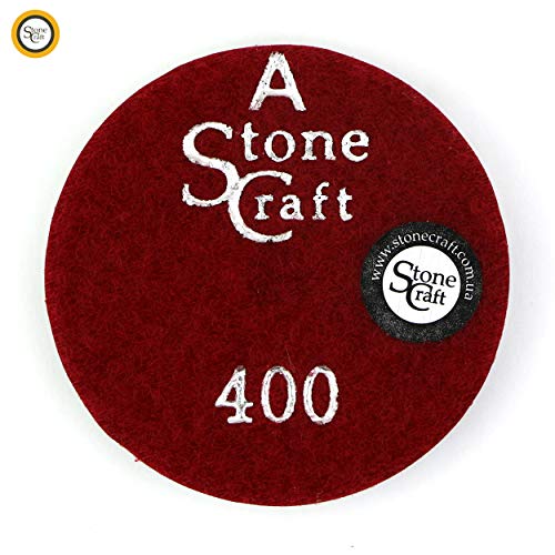 Diamante Almohadilla de Pulido Stonecraft para pulir suelos de 80 mm, granulado #400 para hormigón, mármol, granito y piedra. (Granulado #400)