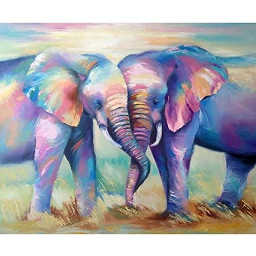 Diamante Pintura 5D Diamante Pintura Kit Completo Rhinestone Diamond Painting Elefante Colorido Kit De Punto De Cruz Bordado De Diamantes Decoración Para El Hogar-20 x 25 cm E121