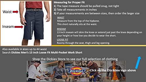 Dickies Multi 13"Mlti Pkt W/Srt, Pantalones Cortos de Trabajo Para Hombre, Marina oscuro (Dark navy DN), 36 Waist x Regular