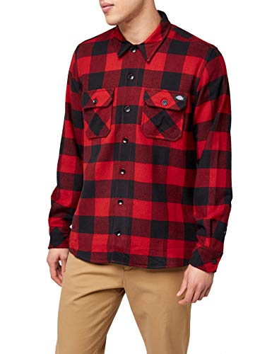 Dickies Streetwear Male Shirt Sacramento, Camisa Deportiva Para Hombre, Rojo, Extra Grande (XL)