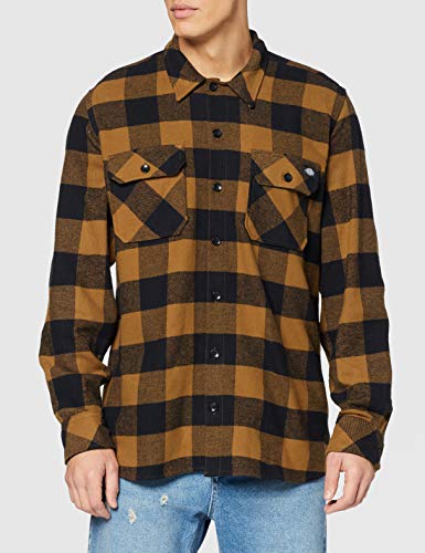 Dickies Streetwear Male Shirt Sacramento - Camiseta / Camisa deportivas para hombre, Brown Duck, Small