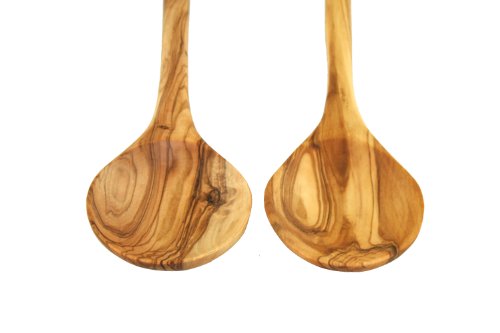 Die Olivenholz-Manufaktur – Juego de Utensilios de Cocina, Madera de Olivo, 4 Piezas. 2 x 2