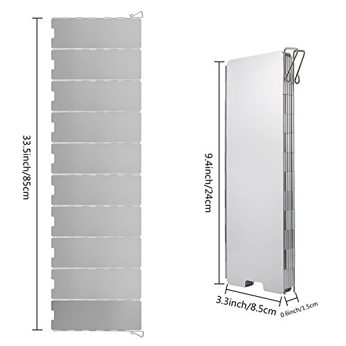 Diealles 10 Placas Parabrisas Plegables al Aire Libre Cocina Parabrisas para Acampar y Caminar