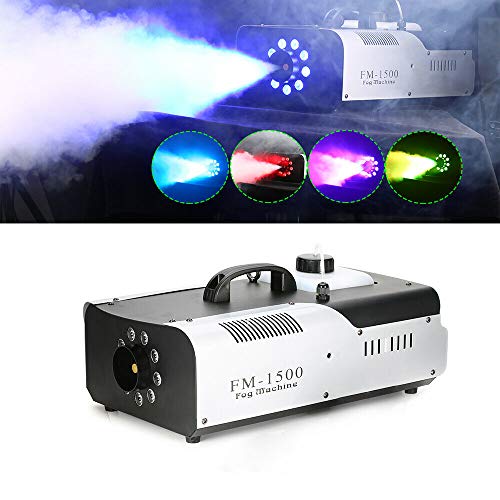 DiLiBee Maquina de humo profesional de efectos de luz con control remoto de 1.5KW Etapa DMX LED RGB 3in1 9x3W RGB