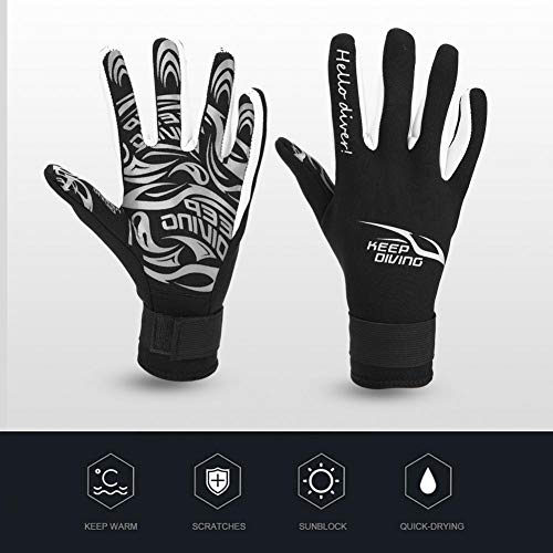 Dilwe Guantes de Buceo de Neopreno, Accesorios de Deportes acuáticos de Guantes de natación cálidos de 2 mm(S-Negro)