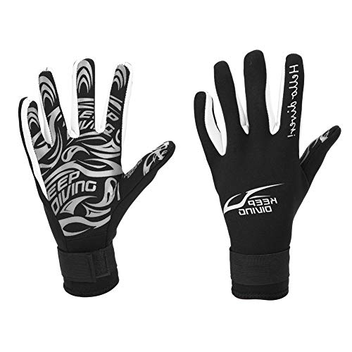 Dilwe Guantes de Buceo de Neopreno, Accesorios de Deportes acuáticos de Guantes de natación cálidos de 2 mm(S-Negro)