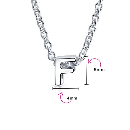 Diminutos Minimalista F Letra Mayúscula Del Inicial A-Z Colgante Collar Inicial Para La Mujer Adolescente 925