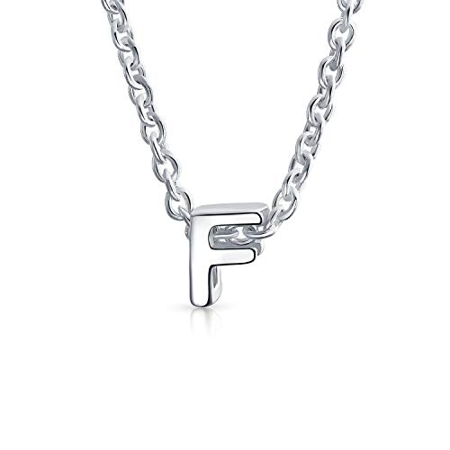 Diminutos Minimalista F Letra Mayúscula Del Inicial A-Z Colgante Collar Inicial Para La Mujer Adolescente 925