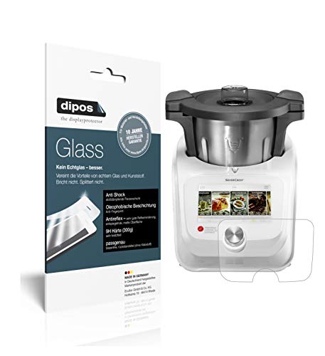 dipos I 2X Protector de Pantalla Mate Compatible con SilverCrest Monsieur Cuisine Connect Vidrio Flexible Cristal Proteccion 9H