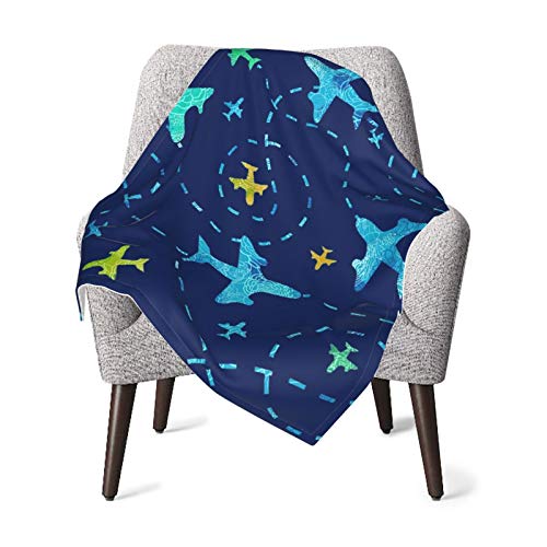 Diseño único Nay Blue Airplane Baby Mantas 30 x 40 pulgadas tamaño pequeño mantas pañales recién nacido suaves mantas para bebé