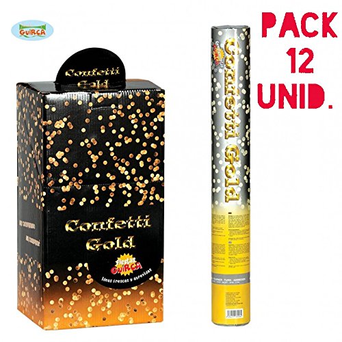 Disfrazjaiak Pack 12 cañones de confettis oro