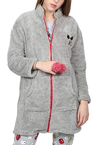 Disney Bata Manga Larga Calentita Mickey Icon para Mujer, Color Rojo, Talla L