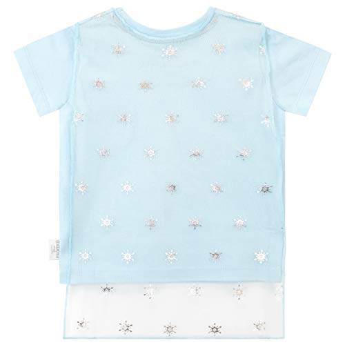 Disney Camiseta con Capa de Manga Corta para niñas El Reino del Hielo Frozen Azul 2-3 Años