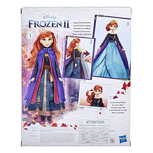 Disney Frozen 2 Anna 's Queen Transformation muñeca de Moda con 2 Trajes y 2 Estilos de Pelo, Juguete Inspirado en Disney's Frozen 2