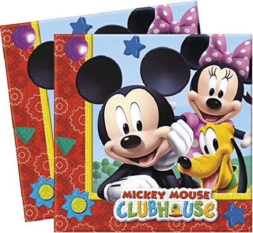 Disney Mickey Mouse Party Decoration Set-Platos Tazas Servilletas Mantel con Globos Gratis Velas Bombas de Globos-Sirve para 16 Invitados