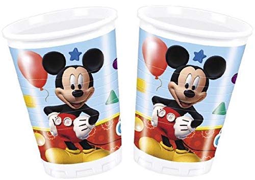 Disney Mickey Mouse Party Decoration Set-Platos Tazas Servilletas Mantel con Globos Gratis Velas Bombas de Globos-Sirve para 16 Invitados