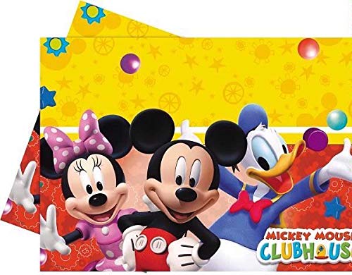 Disney Mickey Mouse Party Decoration Set-Platos Tazas Servilletas Mantel con Globos Gratis Velas Bombas de Globos-Sirve para 16 Invitados