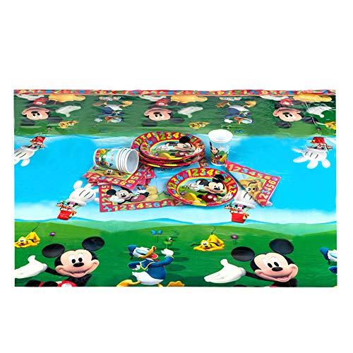 Disney - Pack de fiesta reciclable Mickey: mantel, platos, vasos, servilletas (71917)