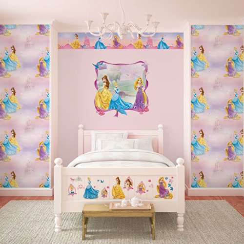 Disney - Papel pintado para pared, diseño de princesas Disney