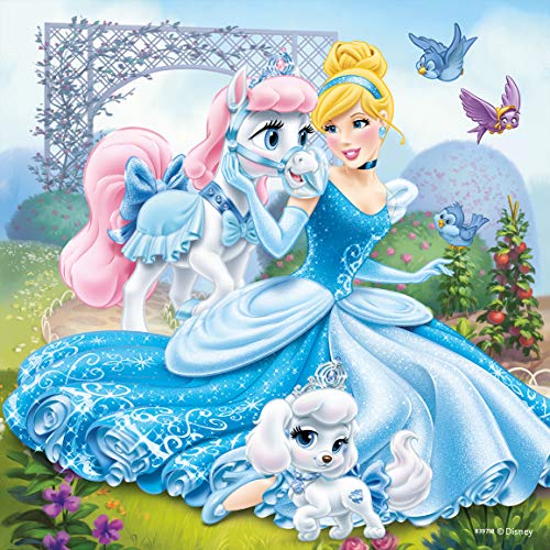 Disney Princesas Puzzles 3 x 49 Piezas, diseño Belle, Cenicienta y Rapunzel (Ravensburger 09346 5)