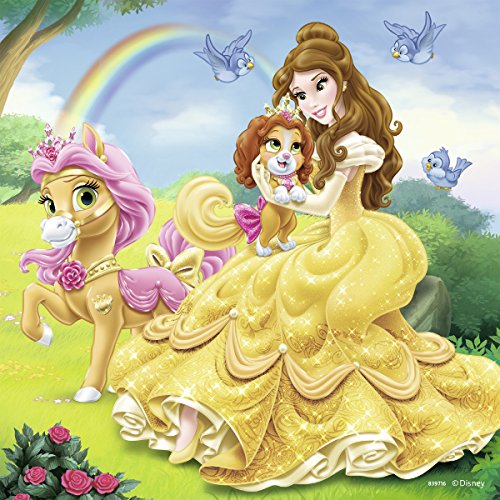 Disney Princesas Puzzles 3 x 49 Piezas, diseño Belle, Cenicienta y Rapunzel (Ravensburger 09346 5)