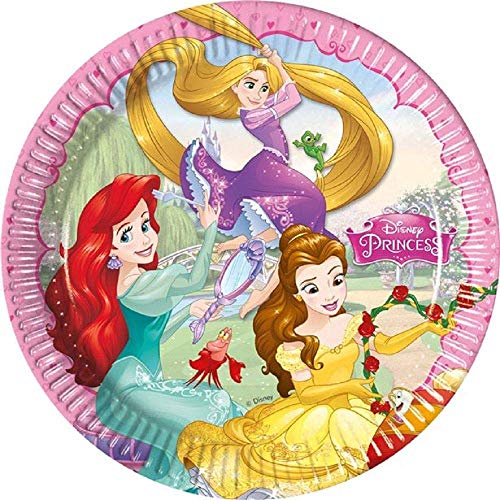 Disney Princess Party Supplies - Juego Completo de vajilla para Fiesta de cumpleaños para niñas 16 Invitados - Disney Princess Plates Copas Servilletas Mantel