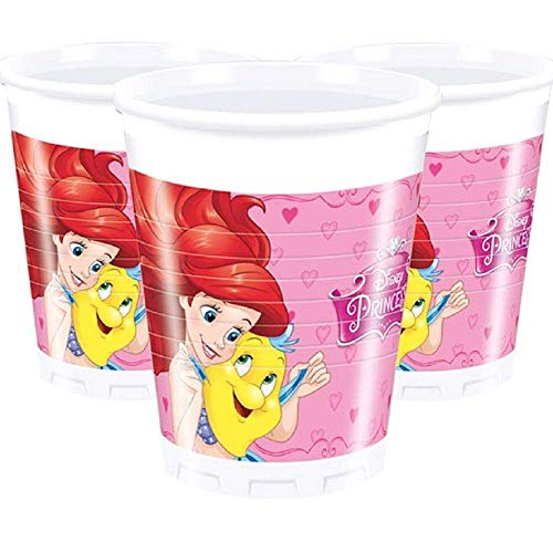 Disney Princess Party Supplies - Juego Completo de vajilla para Fiesta de cumpleaños para niñas 16 Invitados - Disney Princess Plates Copas Servilletas Mantel