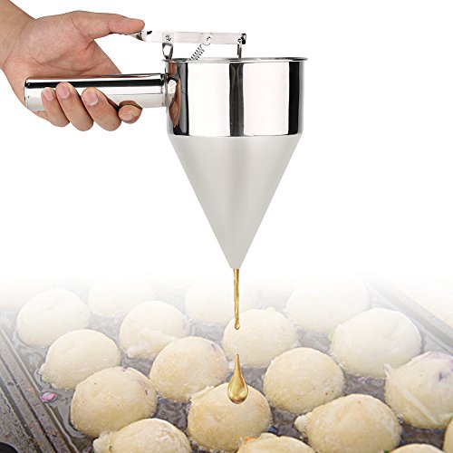 Dispensador de Embudo de Acero Inoxidable,Embudo de Crema,Dosificador de Chocolate con Bastidor para la Cocina Moderna del Hotel, Pastelería, Panadería,Tienda de Jugos