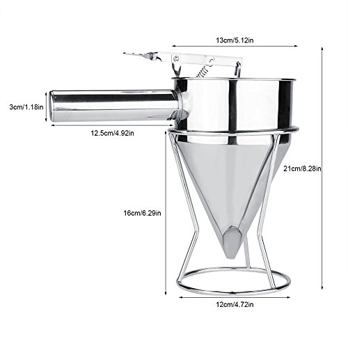 Dispensador de Embudo de Acero Inoxidable,Embudo de Crema,Dosificador de Chocolate con Bastidor para la Cocina Moderna del Hotel, Pastelería, Panadería,Tienda de Jugos