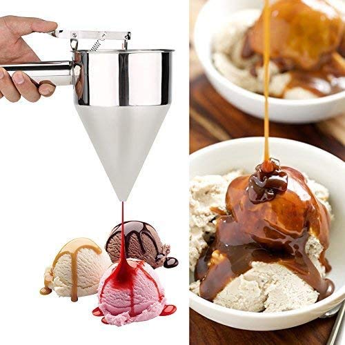 Dispensador de Embudo de Acero Inoxidable,Embudo de Crema,Dosificador de Chocolate con Bastidor para la Cocina Moderna del Hotel, Pastelería, Panadería,Tienda de Jugos