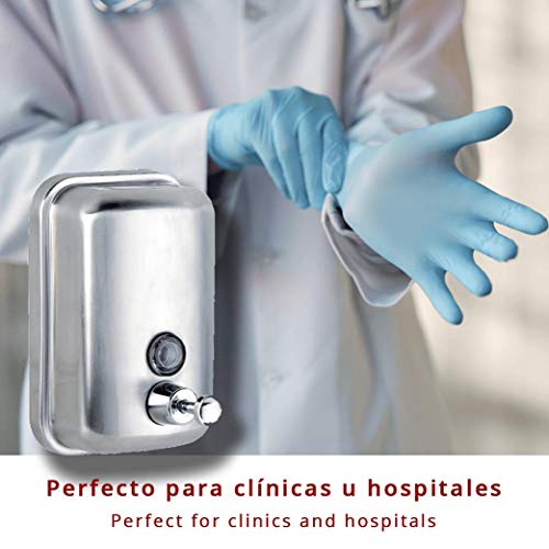 Dispensador de Jabon Manual en Acero INOX · Dosificador Jabon Baño de 1L · Dosificador Gel Hidroalcoholico para Manos · Dispensador Jabon Cocina y Baño Hoteles, Hospitales, Oficinas, Bares