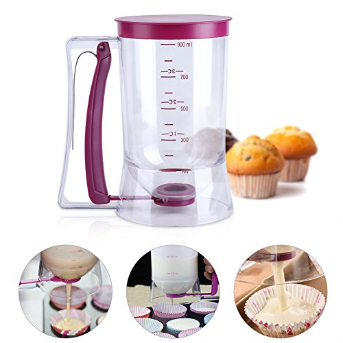 Dispensador de Masa para Repostería Dispensador de Magdalenas con Etiqueta de Medición 900 ml