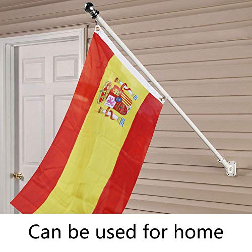 Display4top 6ft Aluminio Kit de asta de la Bandera con Soporte de Pared Ajustable de 180 Grados + 1PC Bandera (Spain Flag)
