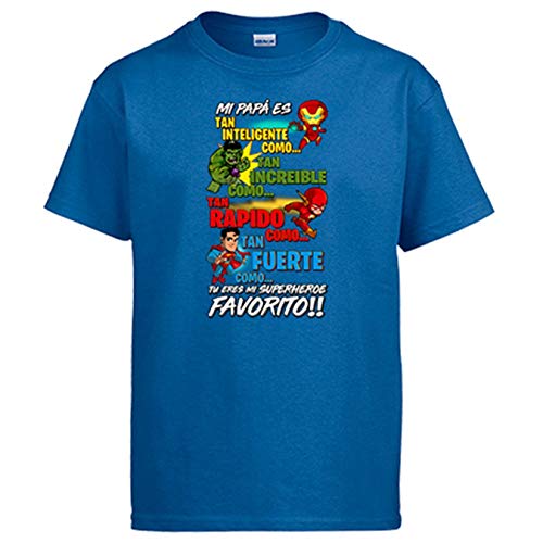 Diver Camisetas Camiseta papá tu Eres mi superhéroe Favorito - Azul Royal, L