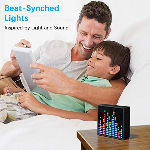 Divoom Timebox Evo Portable Bluetooth Pixel Art Speaker with 256 Programmable LED Panel 3.5 x 1.5 x 3.5 inches – Black